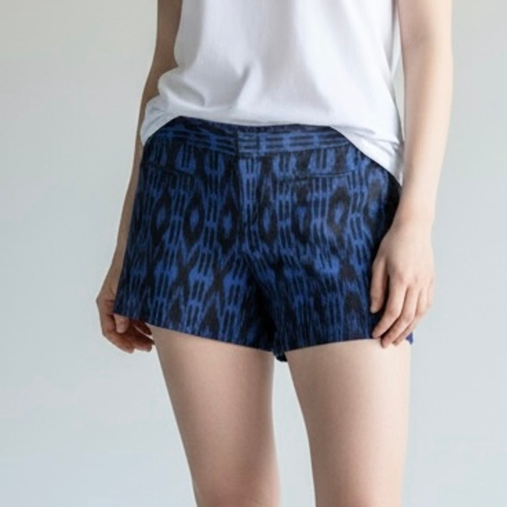 Gap womens ikat canvas chino blue black shorts size 10